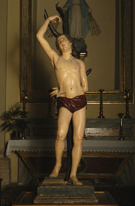 Bottega laziale sec. XIX, Statua di San Sebastiano