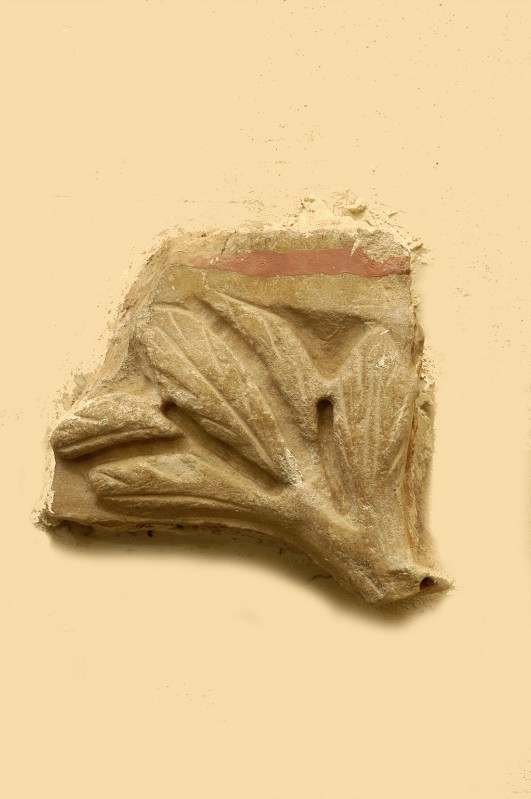 Bottega laziale sec. X-XI, Frammento con foglie d'ulivo