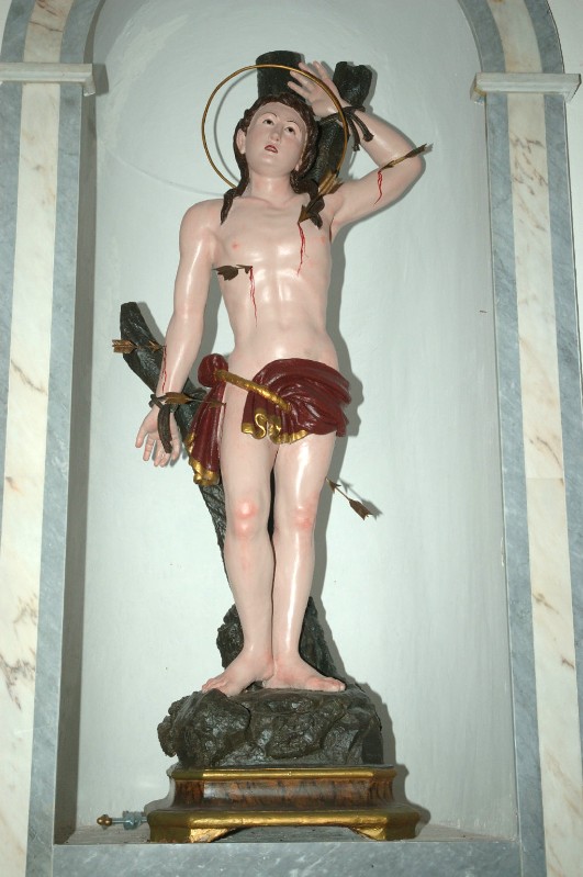 Artigianato campano sec. XIX, Statua con San Sebastiano