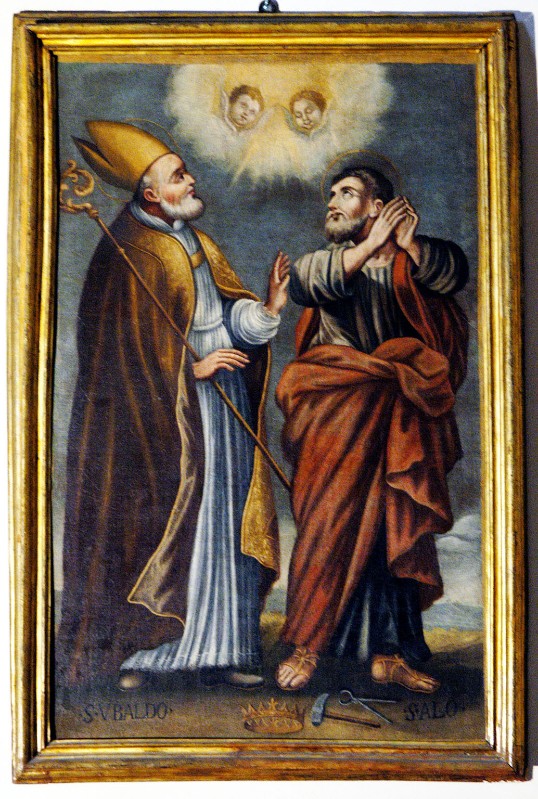 Bottega eugubina sec. XVII, Cornice del dipinto di Sant'Ubaldo e Sant'Alò