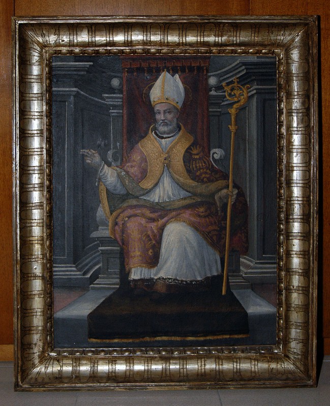 Bottega eugubina sec. XIX, Cornice del dipinto con Sant'Ubaldo in cattedra