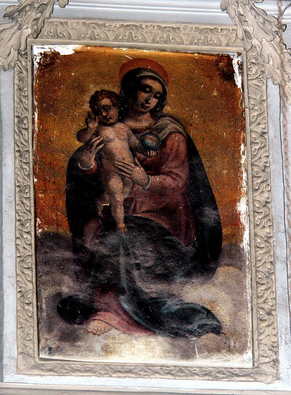 Maestranze eugubine sec. XVIII, Cornice in stucco della Madonna col Bambino