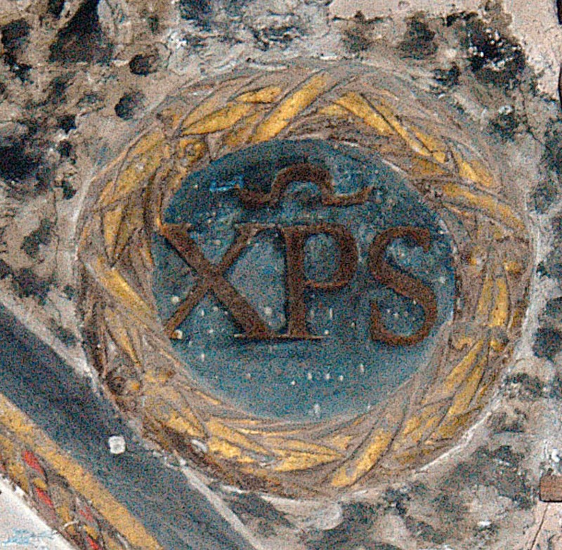 Bottega umbra sec. XVII, Clipeo con monogramma cristologico XPS