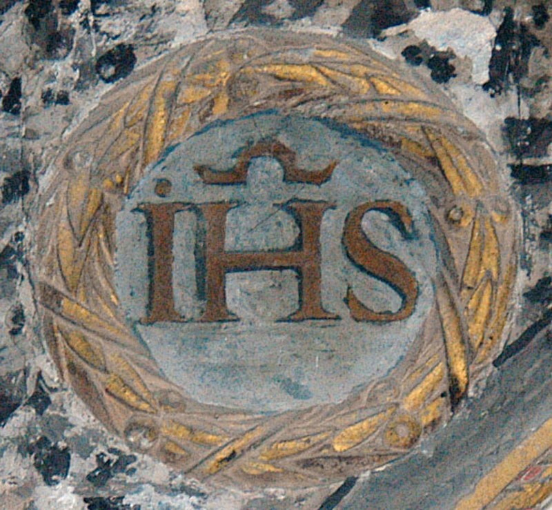 Bottega umbra sec. XVII, Clipeo con monogramma cristologico IHS