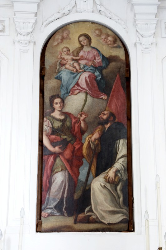 Di Spigna Alfonso sec. XVIII, Madonna con bambino e Santi Restituta e domenicano