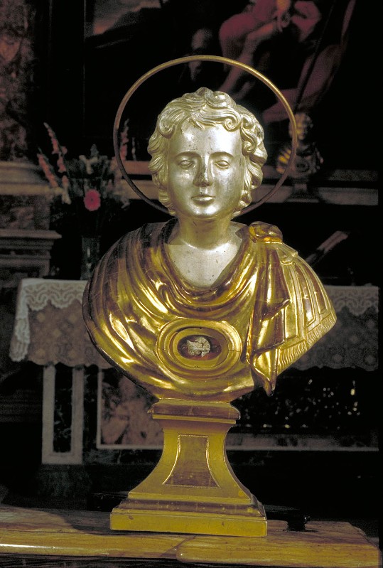 Bott. marchigiana ultimo quarto sec. XIX, Reliquiario a busto di S. Anastasia