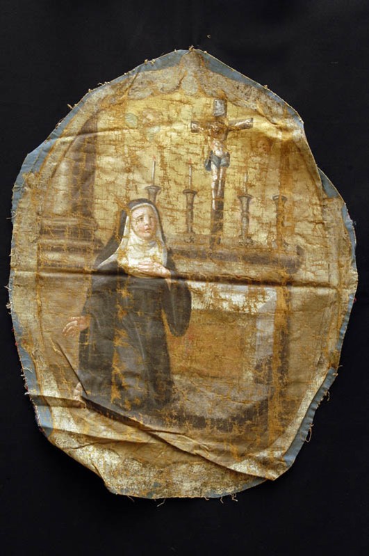 Manif. italiana sec. XVIII, Tela dipinta con Santa Brigitta