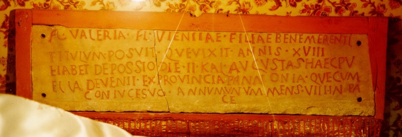 Ambito italiano secc. IV-V d. C., Lapide sepolcrale di Valeria