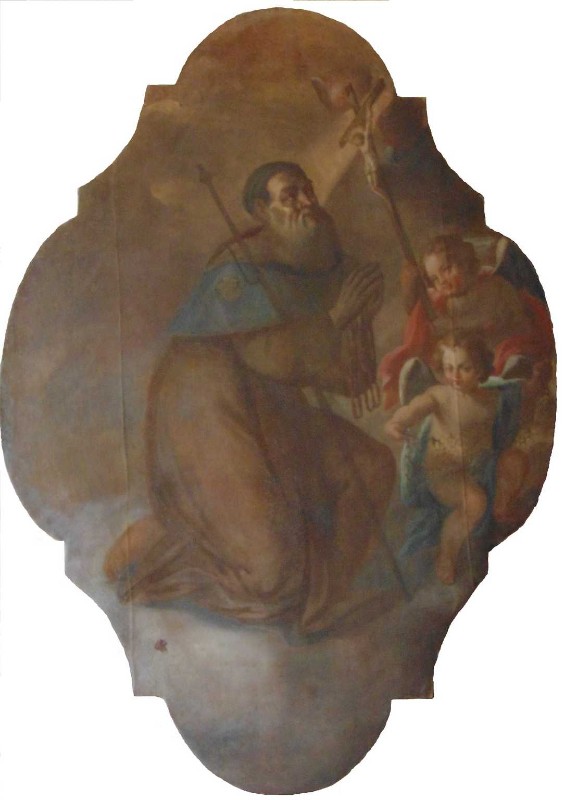 Carella D.A. sec. XVIII, Santo carmelitano in adorazione del Crocifisso