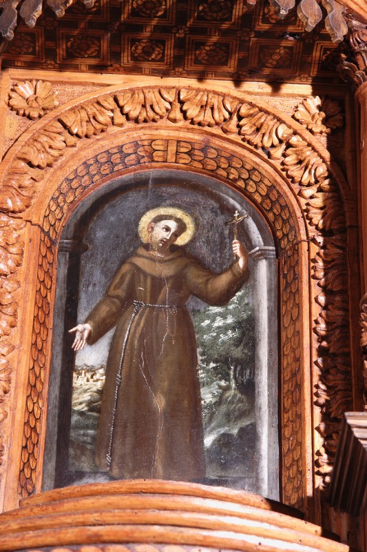 Ambito salentino sec. XVII, S. Francesco d'Assisi con crocifisso