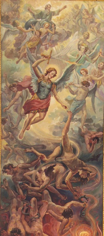 Colonna U. (1966), S. Michele arcangelo scaccia gli angeli ribelli dal Paradiso