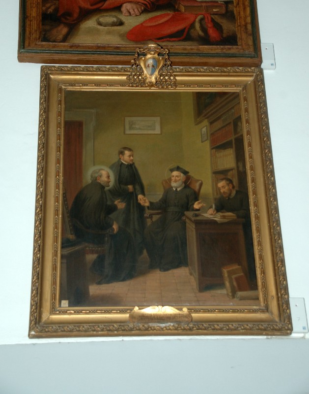 Ambito laziale sec. XIX, Dipinto con San Filippo Neri e San Giovanni Leonardi