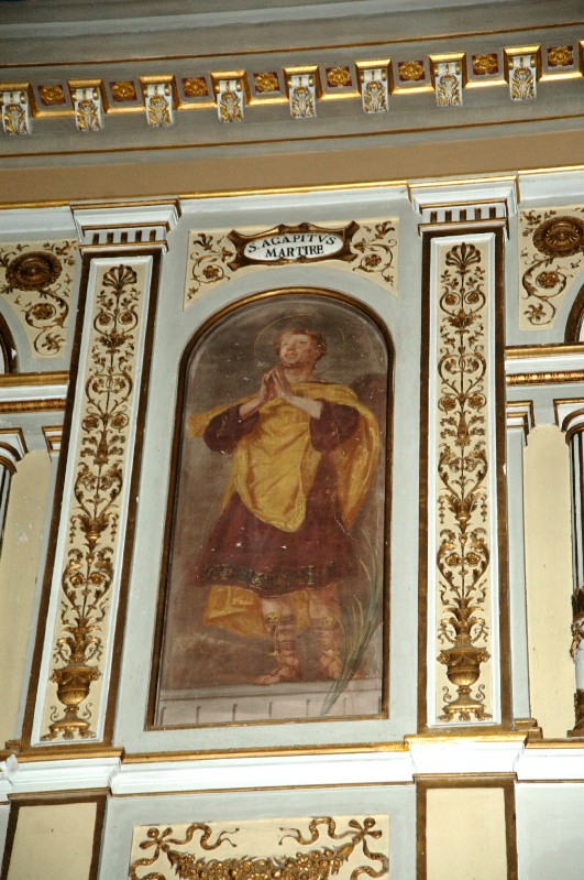 Ambito laziale sec. XX, Dipinto murale con Sant'Agapito