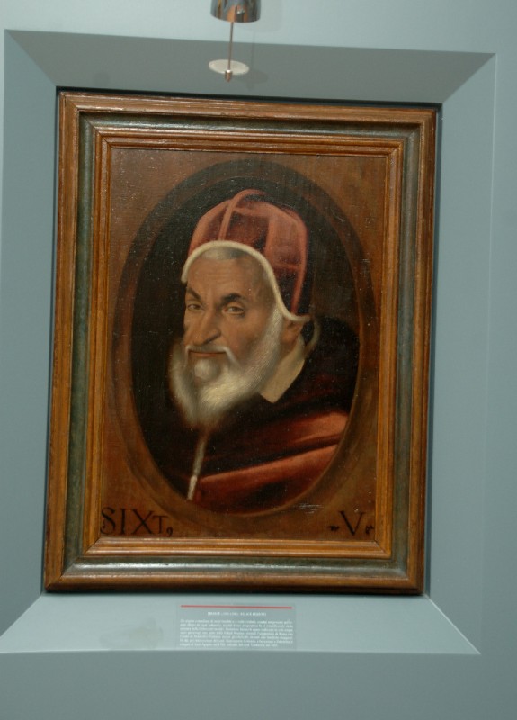 Ambito laziale sec. XIX, Dipinto con Papa Sisto V
