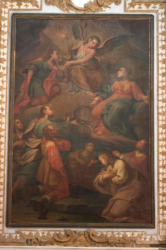 Ambito lombardo sec. XVII, Arcangelo Raffaele con Santa Felicita e i figli