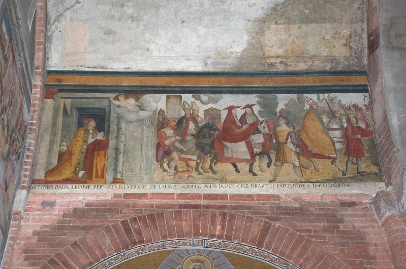 Maestro delle Storie di Sant'Agnese sec. XVI, Papa Leone IV si reca a Pavia