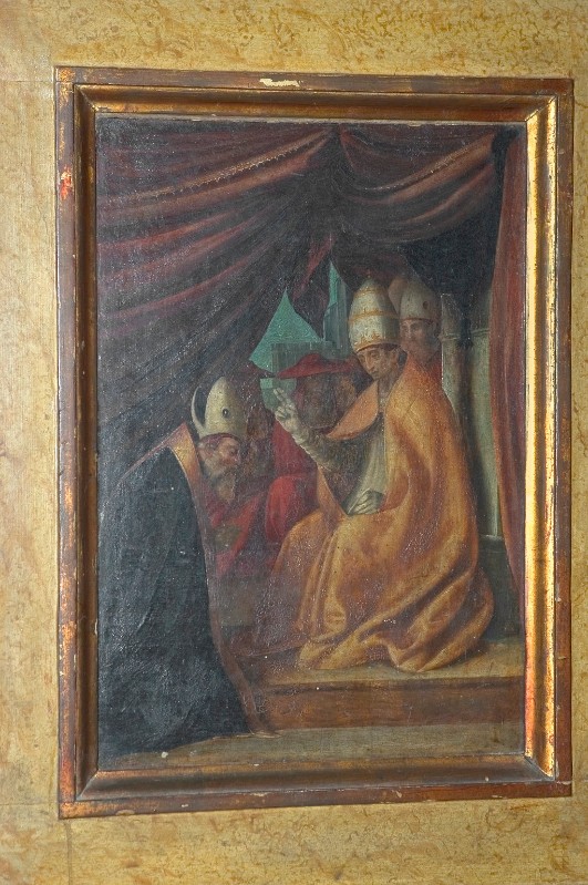 Maestro delle Storie di Sant'Agnese sec. XVI, Papa Leone IV conferma San Teodoro