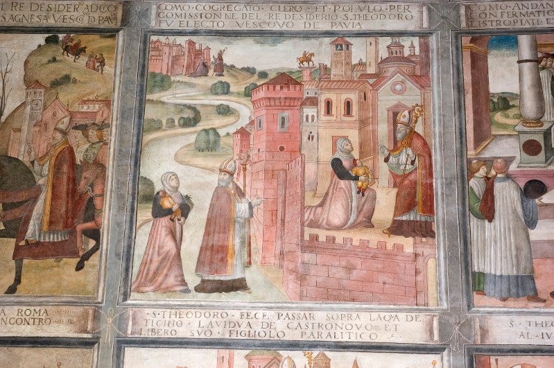 Scuola lombarda (1514), San Teodoro guarisce il figlio della vedova