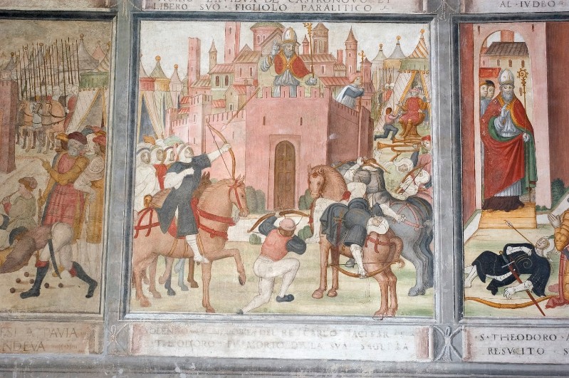 Scuola lombarda (1514), San Teodoro si salva dalla freccia del nipote del re