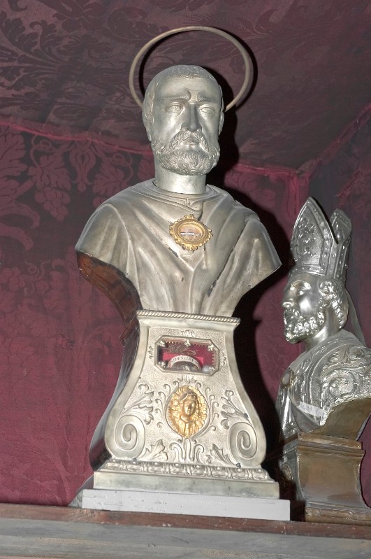 Ambito lombardo sec. XIX, Reliquiario a busto di San Cornelio papa
