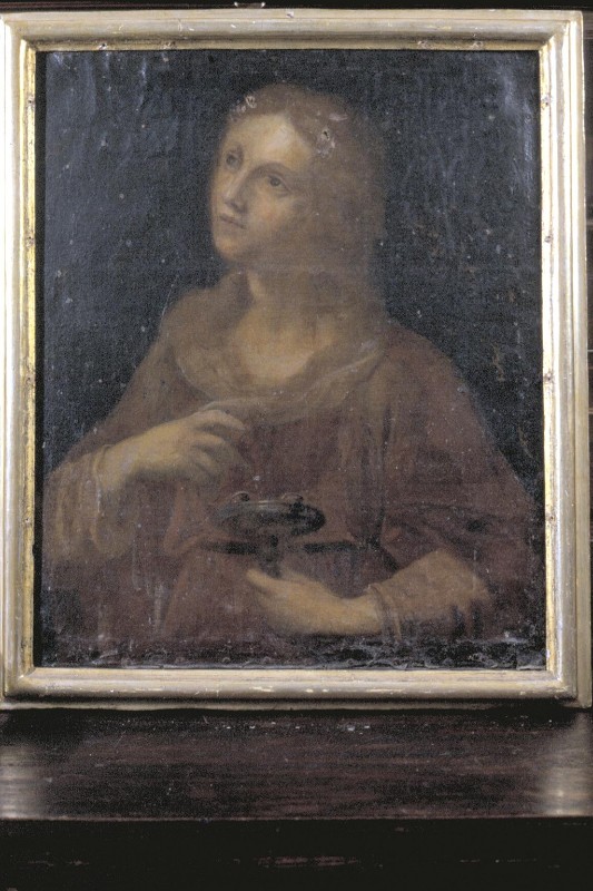 Ambito italiano sec. XVI, Santa Lucia olio su tela