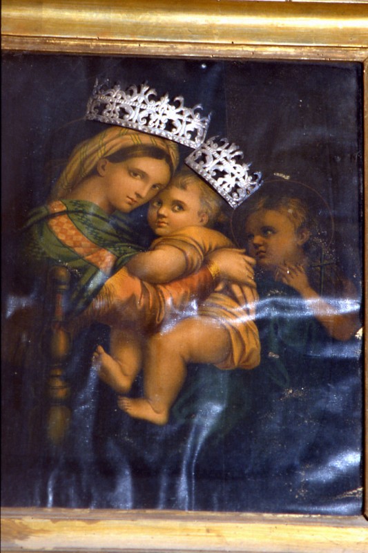 Ambito italiano sec. XX, Madonna con Bambino olio su tela