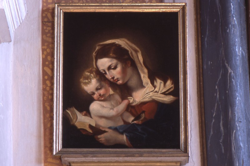 Ambito italiano sec. XIX, Madonna con Bambino olio su tela