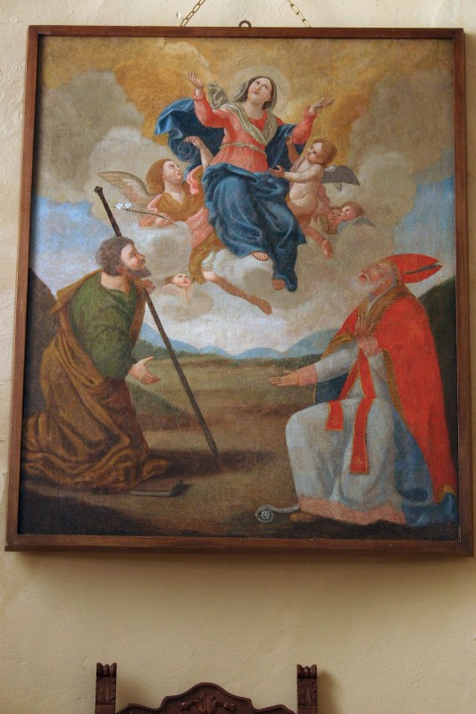 Ambito italiano sec. XIX, Madonna in Maestà olio su tela