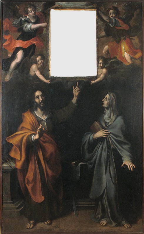 Pandolfi G. sec. XVI, San Tommaso apostolo ed una Beata in adorazione