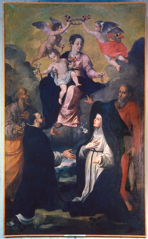 Pandolfi G.G. sec. XVII, Madonna del rosario e Santi