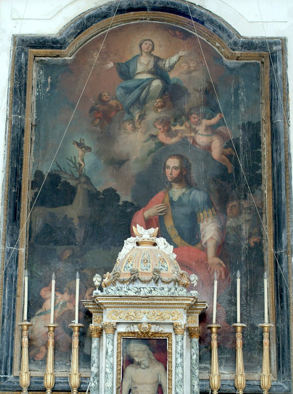 Bottega siciliana sec. XVIII, Dipinto della Conversione di S. Eustachio