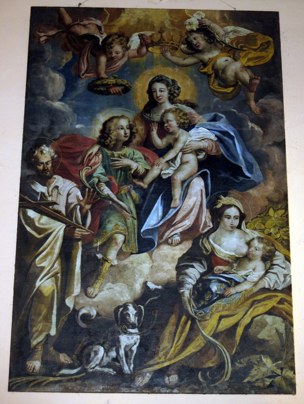 Ambito dell'Italia meridionale sec. XVIII - XIX, Dipinto con Madonna tra santi