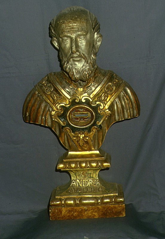 Bott. italiana sec. XVII, Reliquiario a busto di S. Andrea Avellino