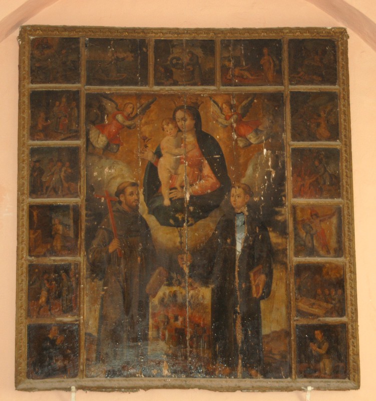 Artista napoletano sec. XVII, Dipinto con Madonna e Santi francescani
