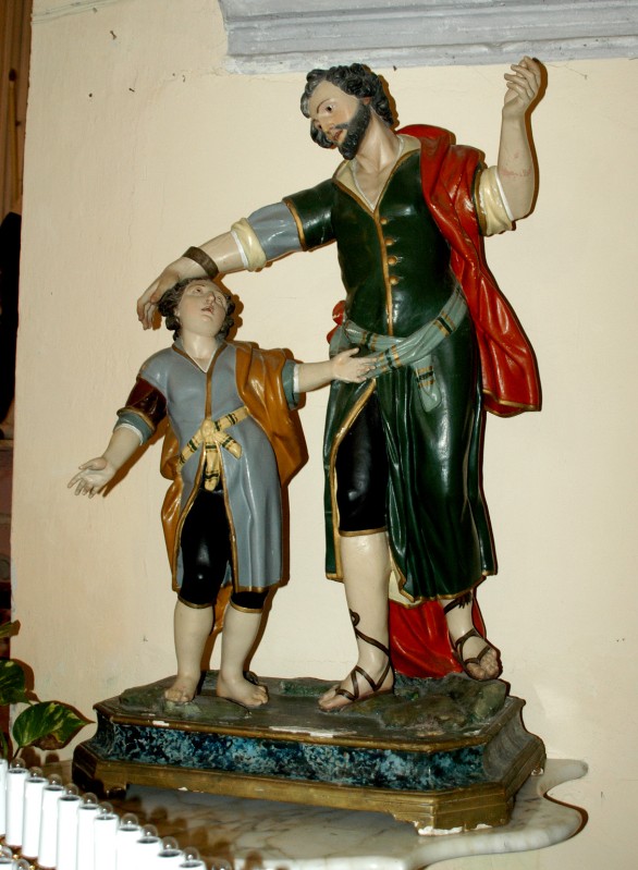 Ambito campano sec. XIX, Statua con Santi Nazario e Celso