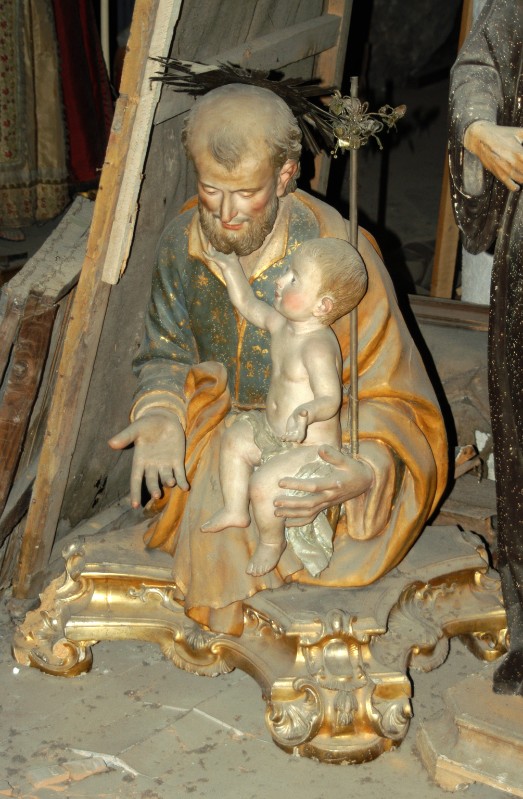 Artista campano sec. XVIII, Statua con San Giuseppe e Gesù Bambino