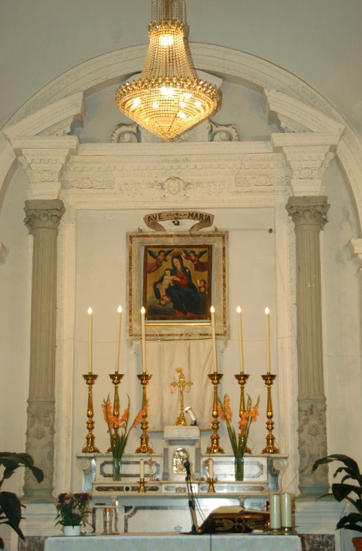 Stuccatore campano sec. XVIII, Cona altare Madonna in gloria