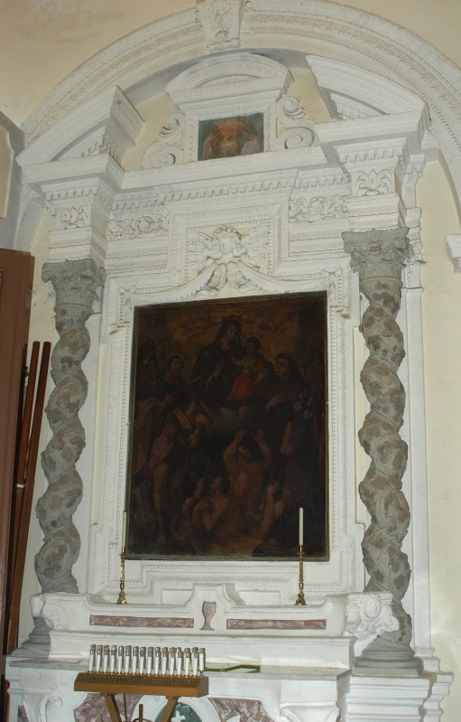 Stuccatore campano sec. XVIII, Cona Altare Madonna con Anime del Purgatorio