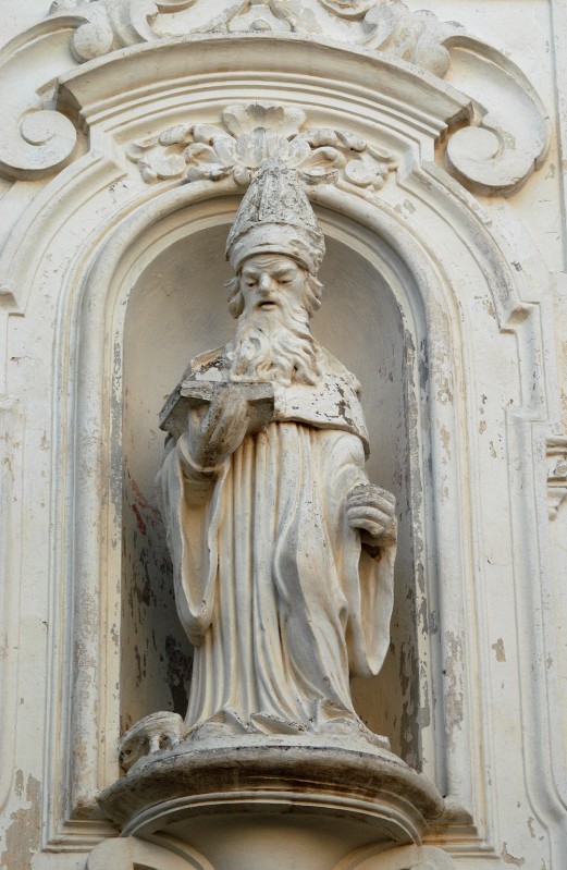 Stuccatore campano sec. XVIII, Statua con San Benedetto