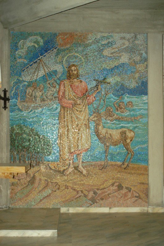 G. A. Leone sec. XX, Mosaico con Cristo e cervo