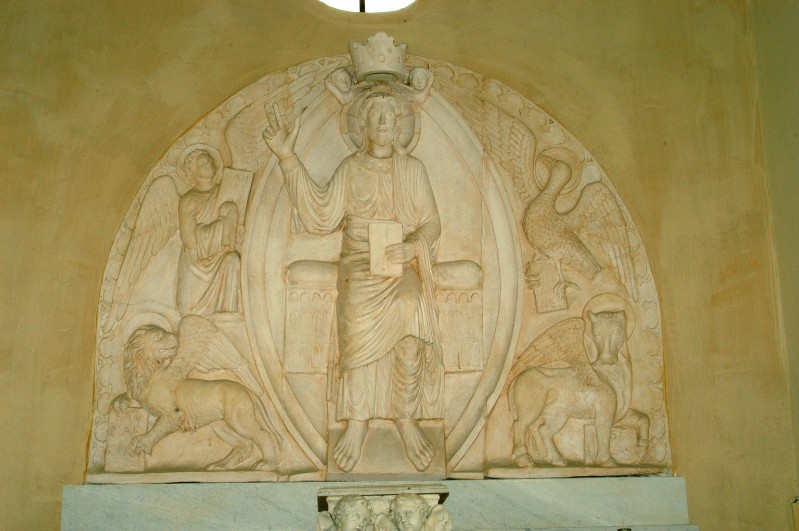 Stuccatore campano sec. XX, Scultura con Gesù in maestà