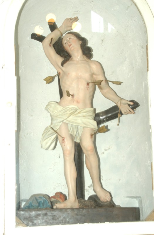 Artigianato campano sec. XIX, Statua con San Sebastiano