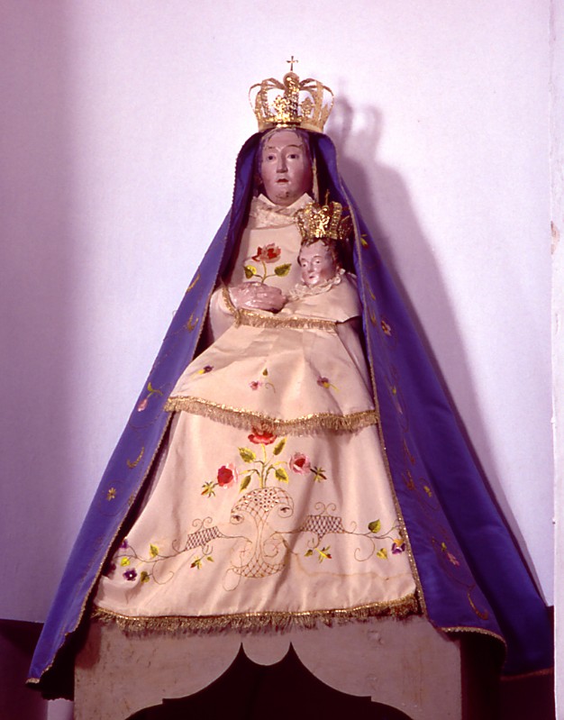 Ambito abruzzese sec. XVII-XIX, Statua lignea della Madonna con Bambino vestita