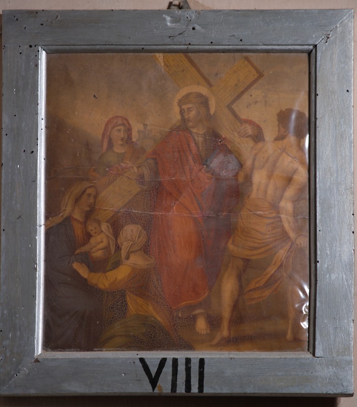 Ambito abruzzese sec. XX, Gesù consola le Pie Donne olio su tela
