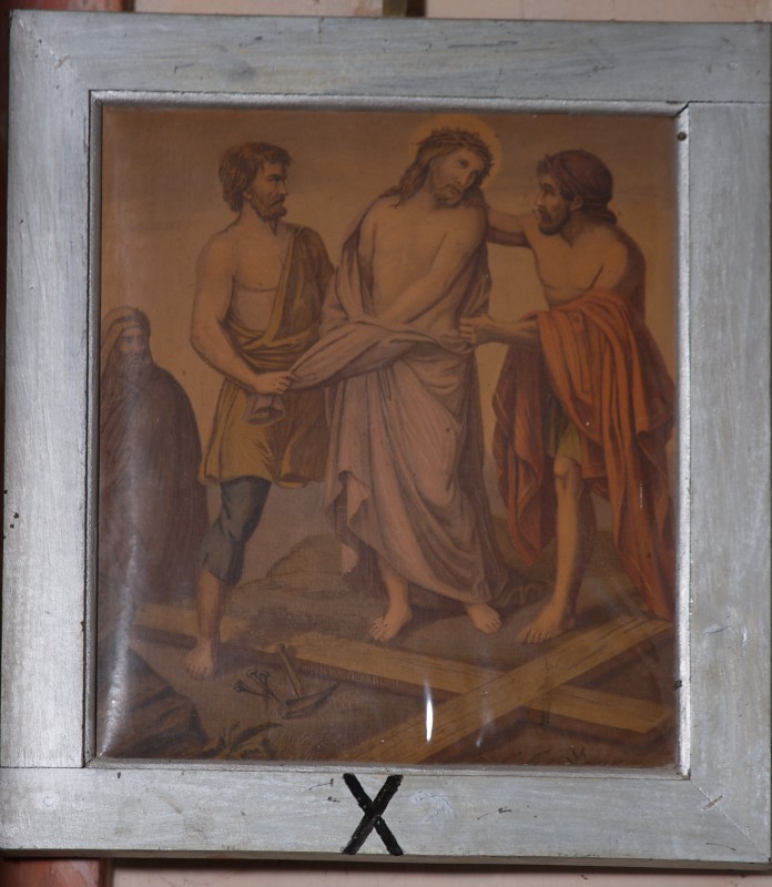 Ambito abruzzese sec. XX, Gesù spogliato e abbeverato olio su tela