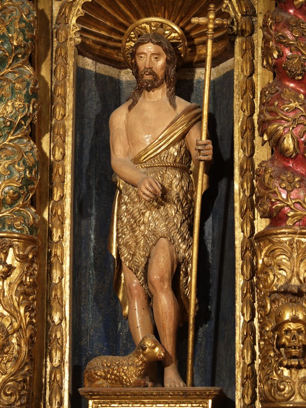 Bottega abruzzese sec. XVII, Statua di San Giovanni Battista in legno