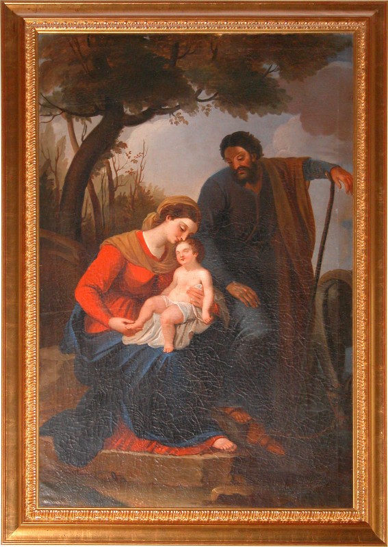 Ambito salentino sec. XIX, Sacra famiglia olio su tela