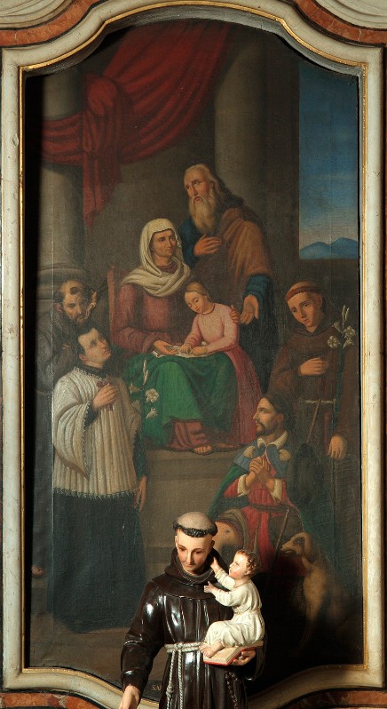 Salomoni A. (1869), Maria bambina con Sant'Anna San Gioacchino e santi