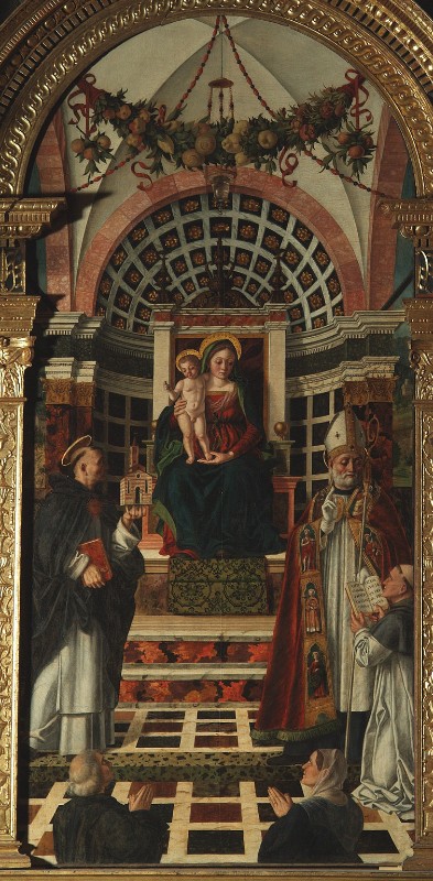Dai Libri G. sec. XV-XVI, Madonna in trono con Gesù Bambino e santi