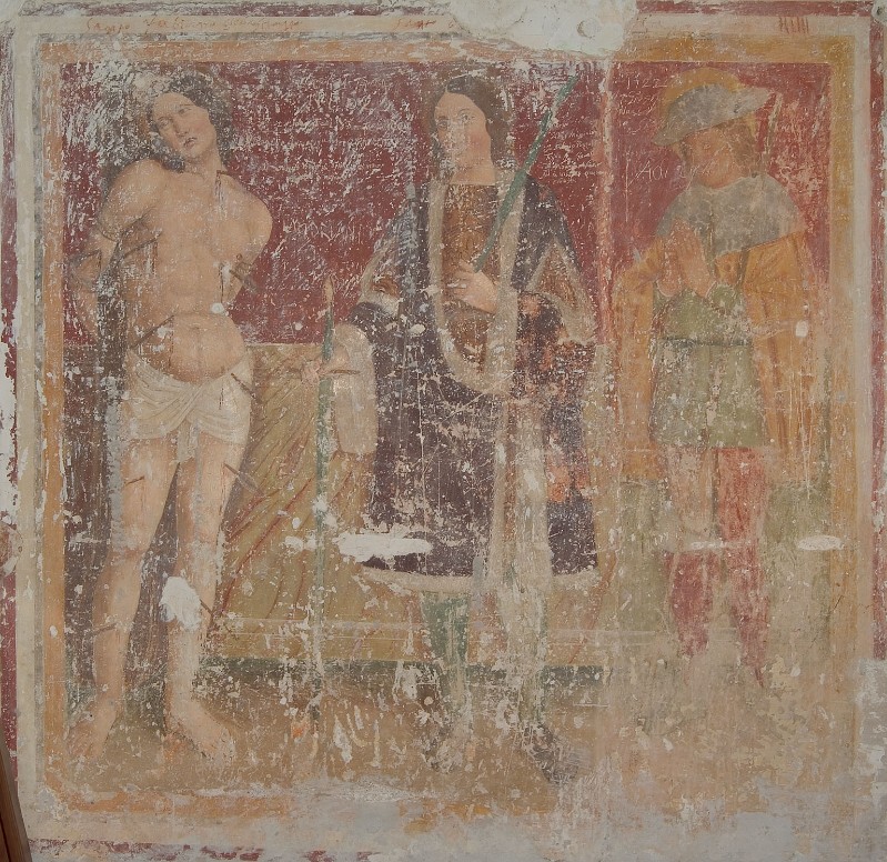 Ambito bresciano sec. XVI, Madonna con Gesù Bambino in gloria e santi